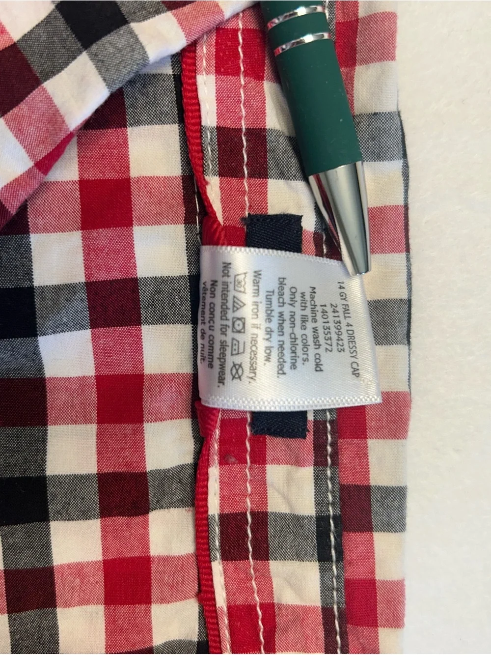 Gymboree Red Black White Plaid Button-Down Shirt Boys 10 100% Cotton